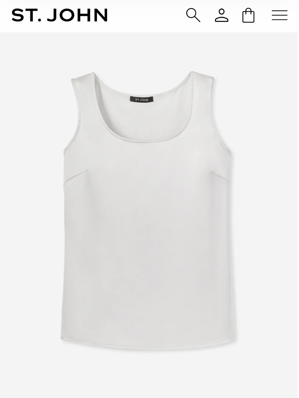 St. John White Scoop Neck Tank Top